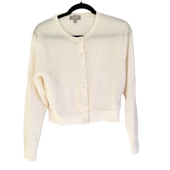 J. Crew Women's Featherweight Cashmere Cardigan Sweater Snow Size Small NWOT - Picture 7 of 12